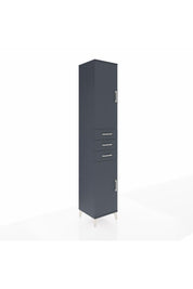 Hyperion Dolap 4 Raflı 3 Çekmeceli 2 Kapaklı 44x44x243 Antrasit-Antrasit