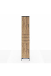 Hyperion Dolap 4 Raflı 3 Çekmeceli 2 Kapaklı 44x44x243 Antrasit-Çam