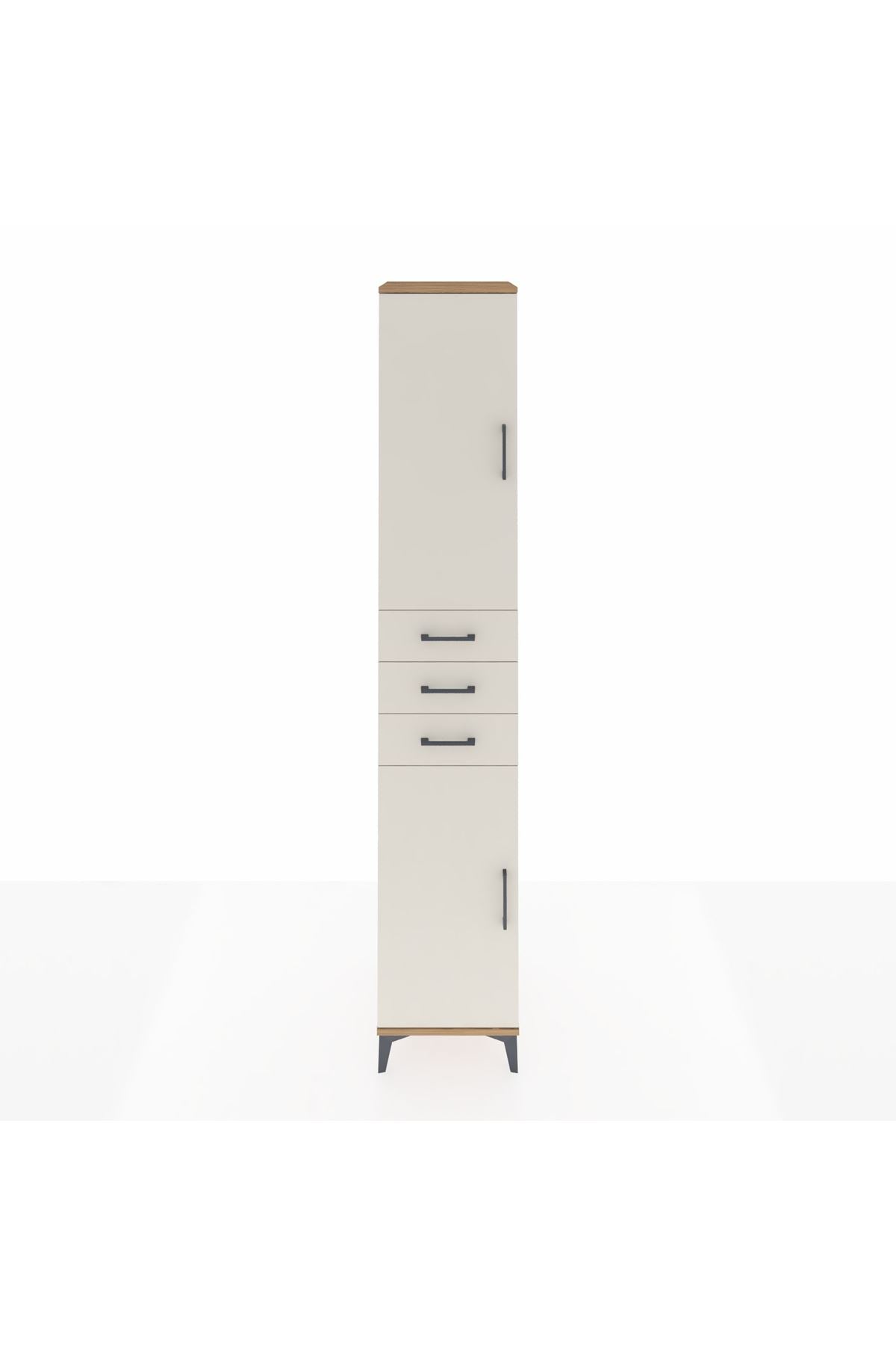 Hyperion Dolap 4 Raflı 3 Çekmeceli 2 Kapaklı 44x44x243 Çam-Aytaşı