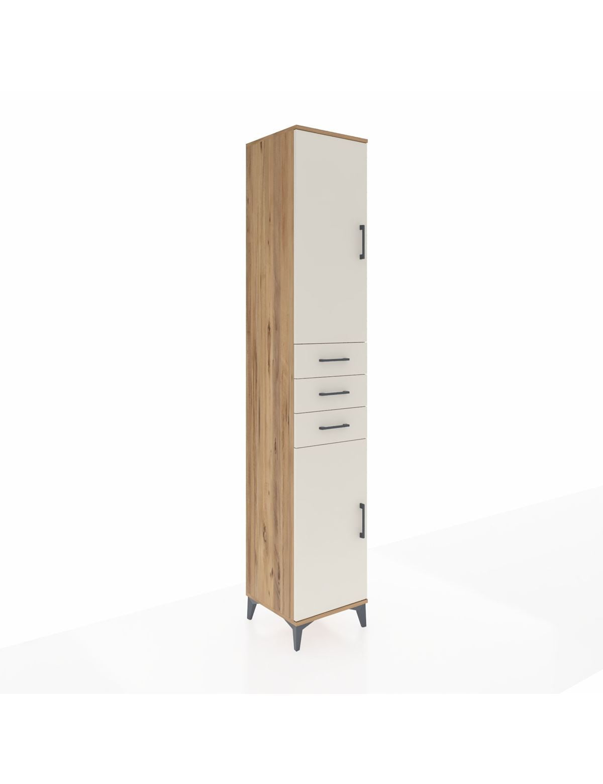 Hyperion Dolap 4 Raflı 3 Çekmeceli 2 Kapaklı 44x44x243 Çam-Aytaşı