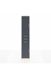 Hyperion Dolap 4 Raflı 3 Çekmeceli 2 Kapaklı 44x44x243 Çam-Antrasit