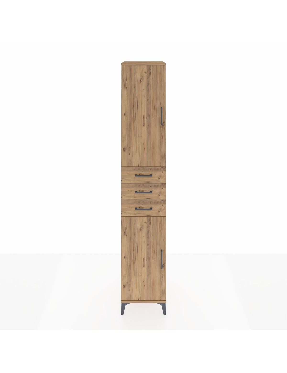 Hyperion Dolap 4 Raflı 3 Çekmeceli 2 Kapaklı 44x44x243 Çam-Çam