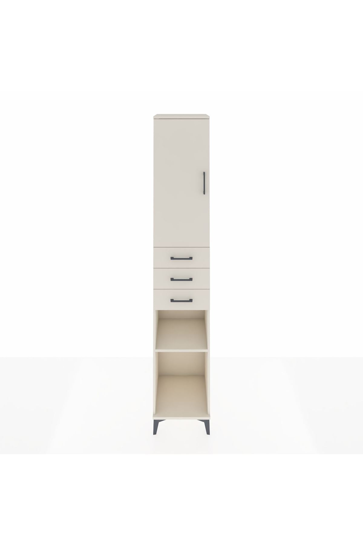 Hyperion Dolap 4 Raflı 3 Çekmeceli Tek Kapaklı 44x44x243 Aytaşı-Aytaşı