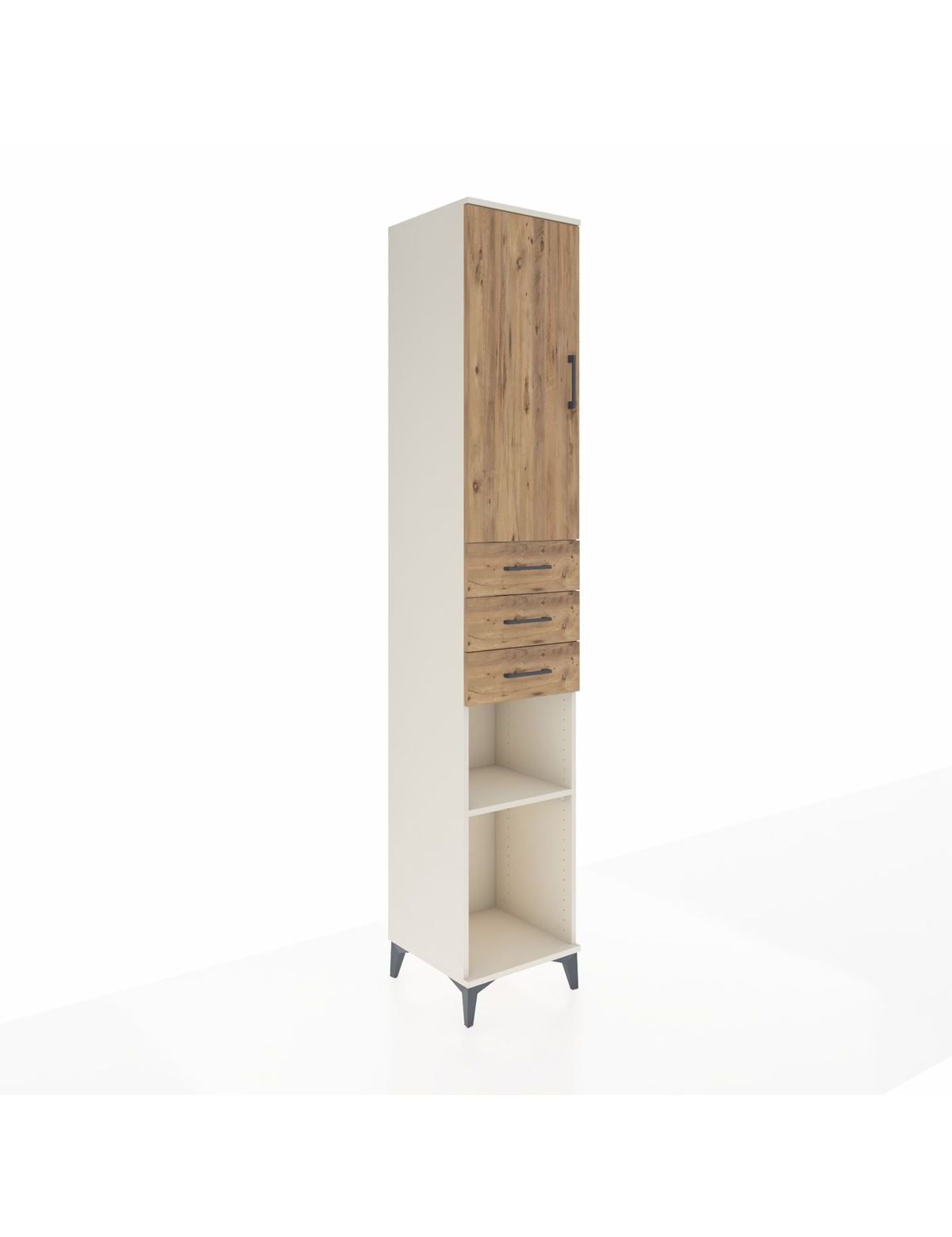 Hyperion Dolap 4 Raflı 3 Çekmeceli Tek Kapaklı 44x44x243 Aytaşı-Çam