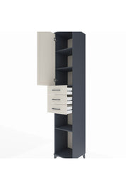 Hyperion Dolap 4 Raflı 3 Çekmeceli Tek Kapaklı 44x44x243 Antrasit-Aytaşı