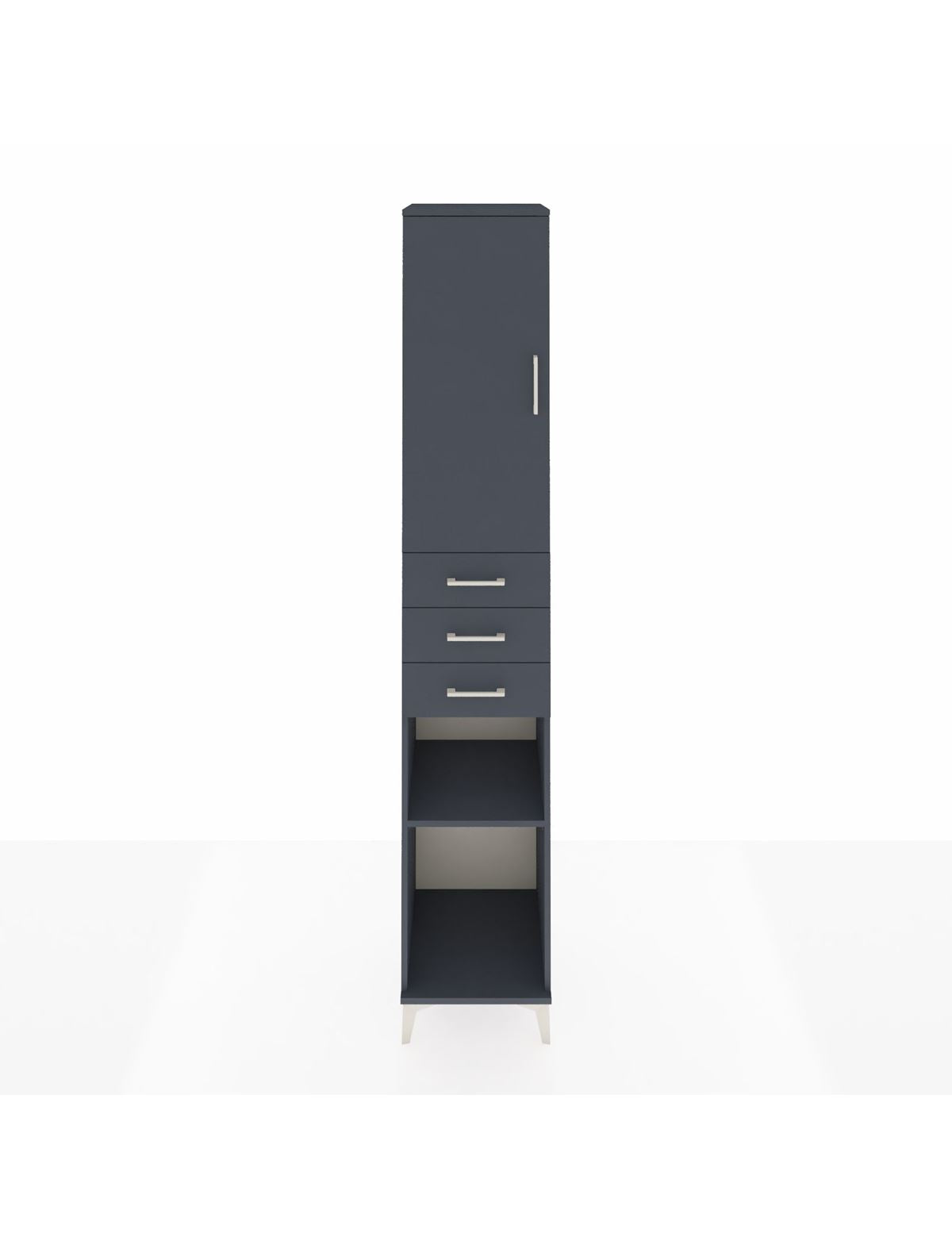 Hyperion Dolap 4 Raflı 3 Çekmeceli Tek Kapaklı 44x44x243 Antrasit-Antrasit