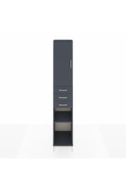 Hyperion Dolap 4 Raflı 3 Çekmeceli Tek Kapaklı 44x44x243 Antrasit-Antrasit