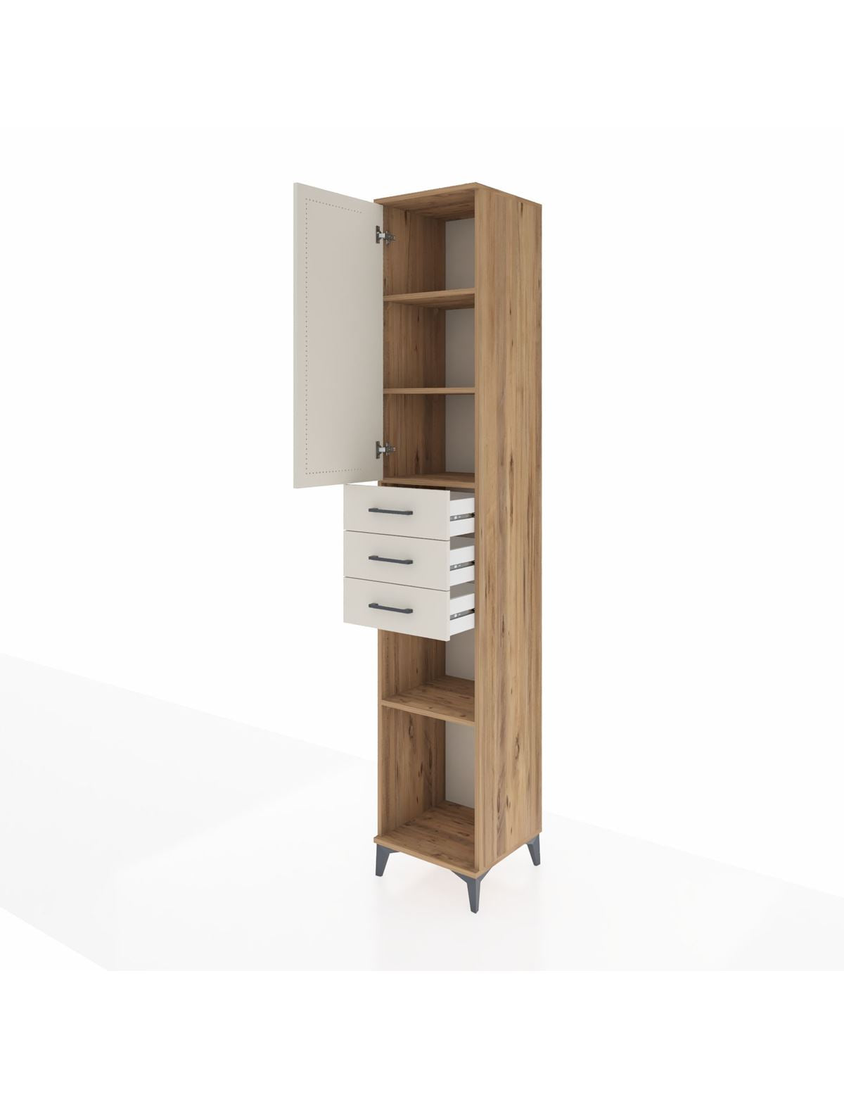 Hyperion Dolap 4 Raflı 3 Çekmeceli Tek Kapaklı 44x44x243 - S64M059V7B