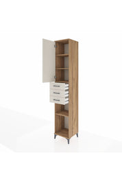 Hyperion Dolap 4 Raflı 3 Çekmeceli Tek Kapaklı 44x44x243 Çam-Aytaşı