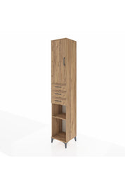 Hyperion Dolap 4 Raflı 3 Çekmeceli Tek Kapaklı 44x44x243 Çam-Çam