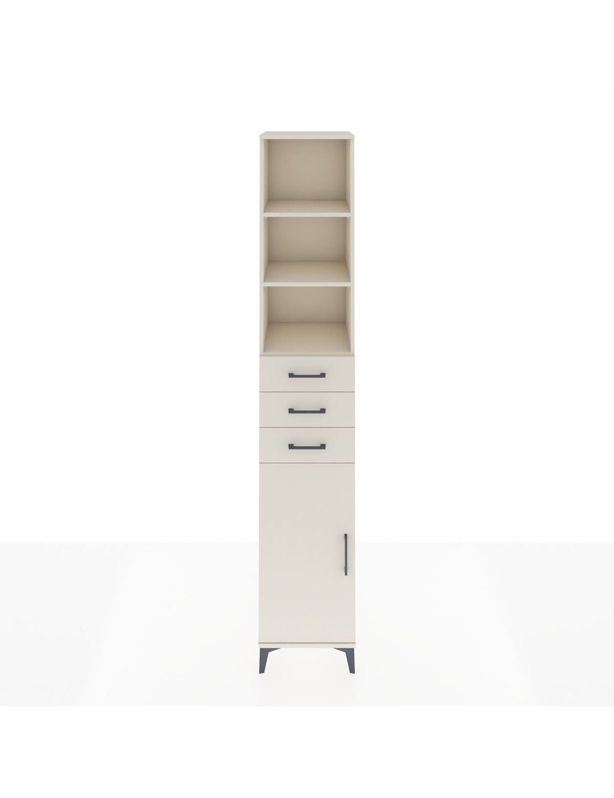 Hyperion Dolap 4 Raflı 3 Çekmeceli Tek Kapaklı 44x44x243 Aytaşı-Aytaşı