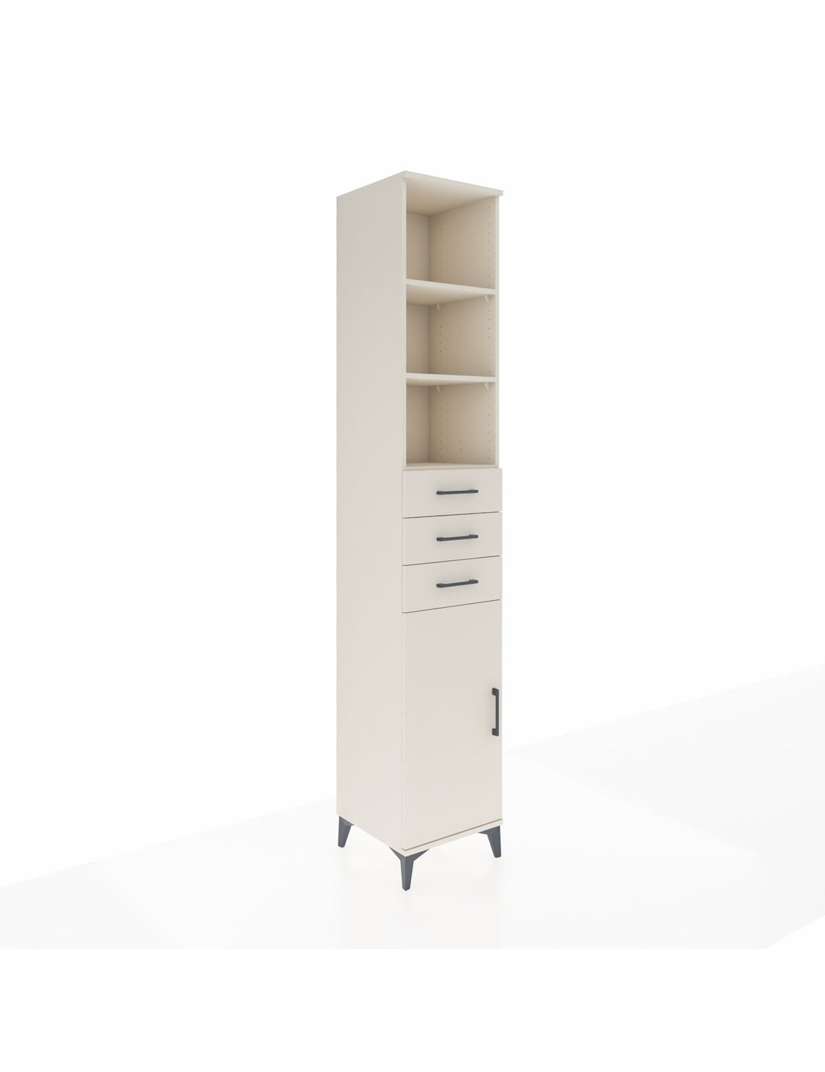 Hyperion Dolap 4 Raflı 3 Çekmeceli Tek Kapaklı 44x44x243 Aytaşı-Aytaşı