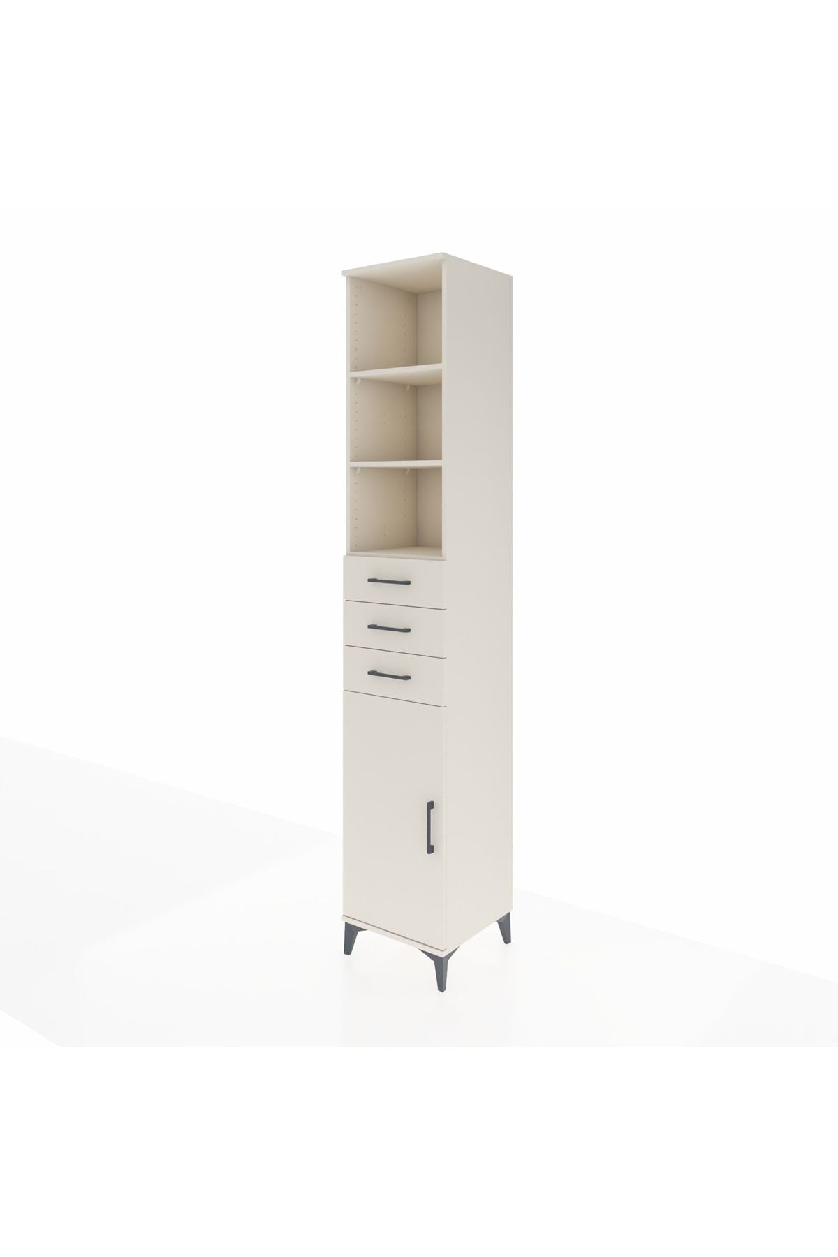 Hyperion Dolap 4 Raflı 3 Çekmeceli Tek Kapaklı 44x44x243 Aytaşı-Aytaşı