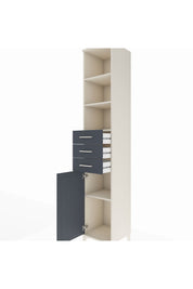 Hyperion Dolap 4 Raflı 3 Çekmeceli Tek Kapaklı 44x44x243 Aytaşı-Antrasit