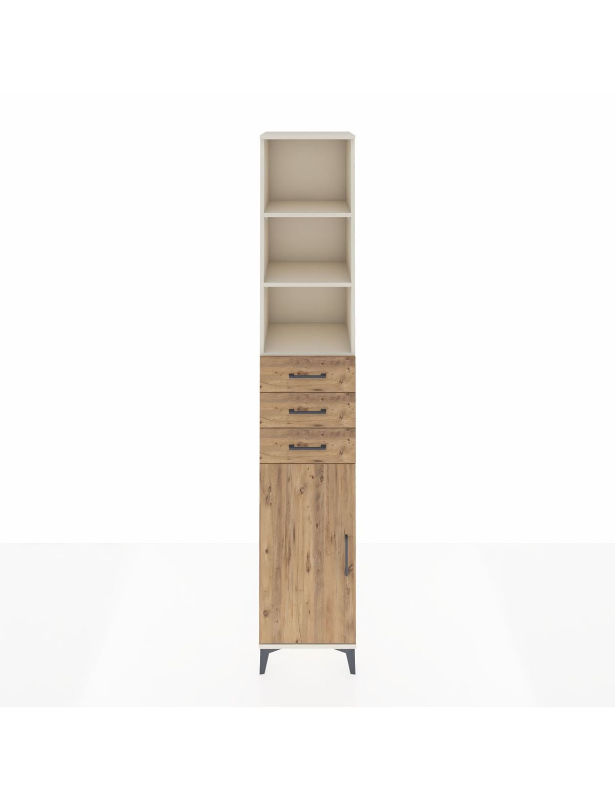 Hyperion Dolap 4 Raflı 3 Çekmeceli Tek Kapaklı 44x44x243 Aytaşı-Çam