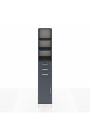 Hyperion Dolap 4 Raflı 3 Çekmeceli Tek Kapaklı 44x44x243 Antrasit-Antrasit