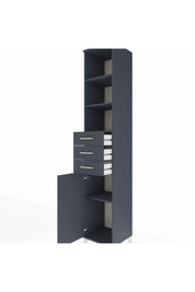 Hyperion Dolap 4 Raflı 3 Çekmeceli Tek Kapaklı 44x44x243 Antrasit-Antrasit