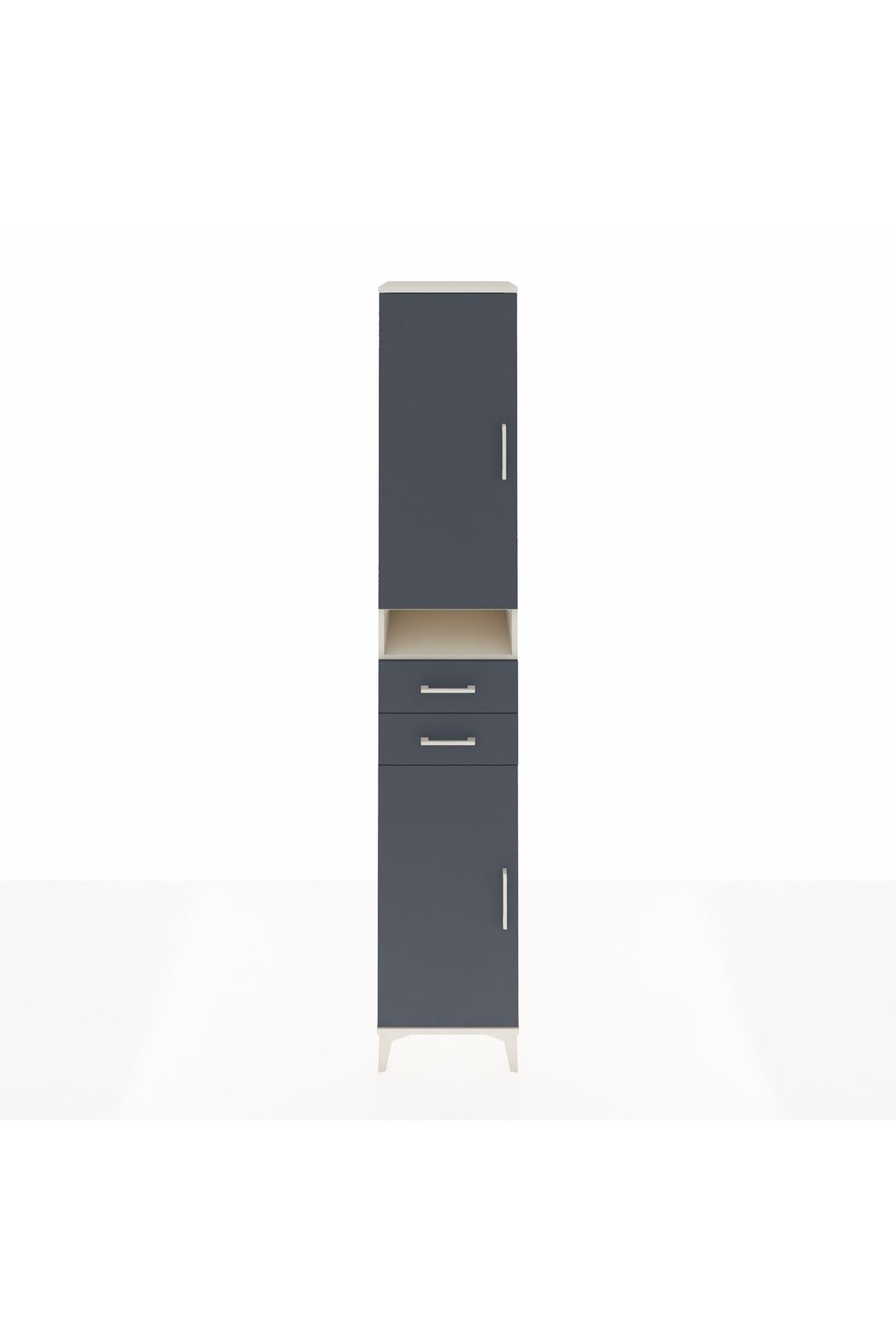 Hyperion Dolap 5 Raflı 2 Çekmeceli 2 Kapaklı 44x44x243 Aytaşı-Antrasit