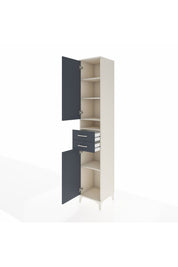 Hyperion Dolap 5 Raflı 2 Çekmeceli 2 Kapaklı 44x44x243 Aytaşı-Antrasit