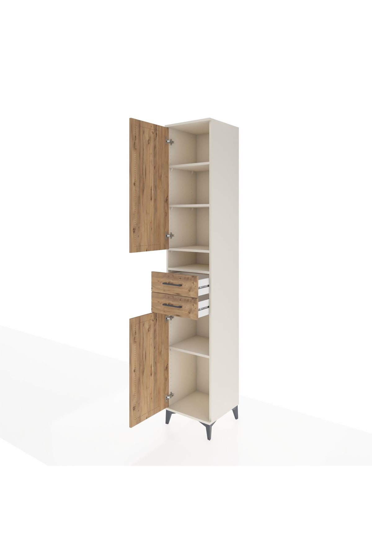 Hyperion Dolap 5 Raflı 2 Çekmeceli 2 Kapaklı 44x44x243 Aytaşı-Çam