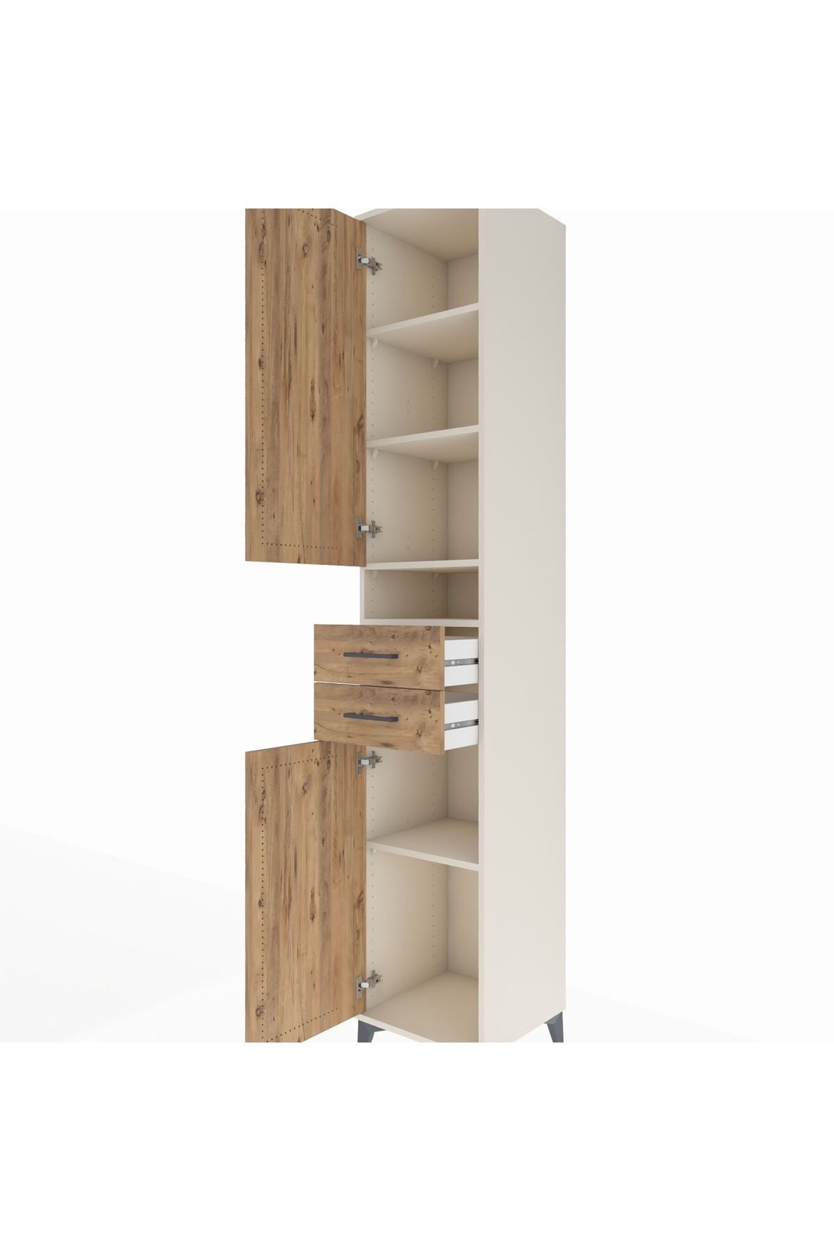 Hyperion Dolap 5 Raflı 2 Çekmeceli 2 Kapaklı 44x44x243 Aytaşı-Çam