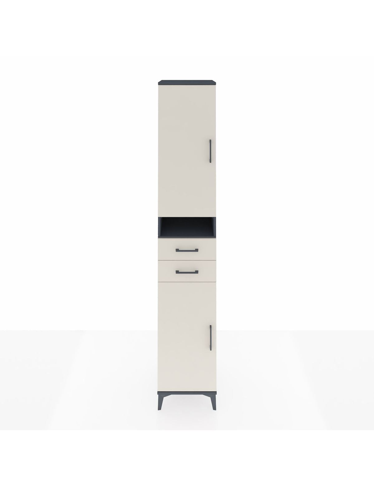 Hyperion Dolap 5 Raflı 2 Çekmeceli 2 Kapaklı 44x44x243 Antrasit-Aytaşı