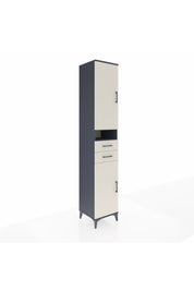 Hyperion Dolap 5 Raflı 2 Çekmeceli 2 Kapaklı 44x44x243 Antrasit-Aytaşı