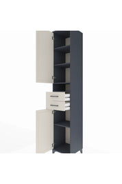 Hyperion Dolap 5 Raflı 2 Çekmeceli 2 Kapaklı 44x44x243 Antrasit-Aytaşı