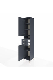 Hyperion Dolap 5 Raflı 2 Çekmeceli 2 Kapaklı 44x44x243 Antrasit-Antrasit