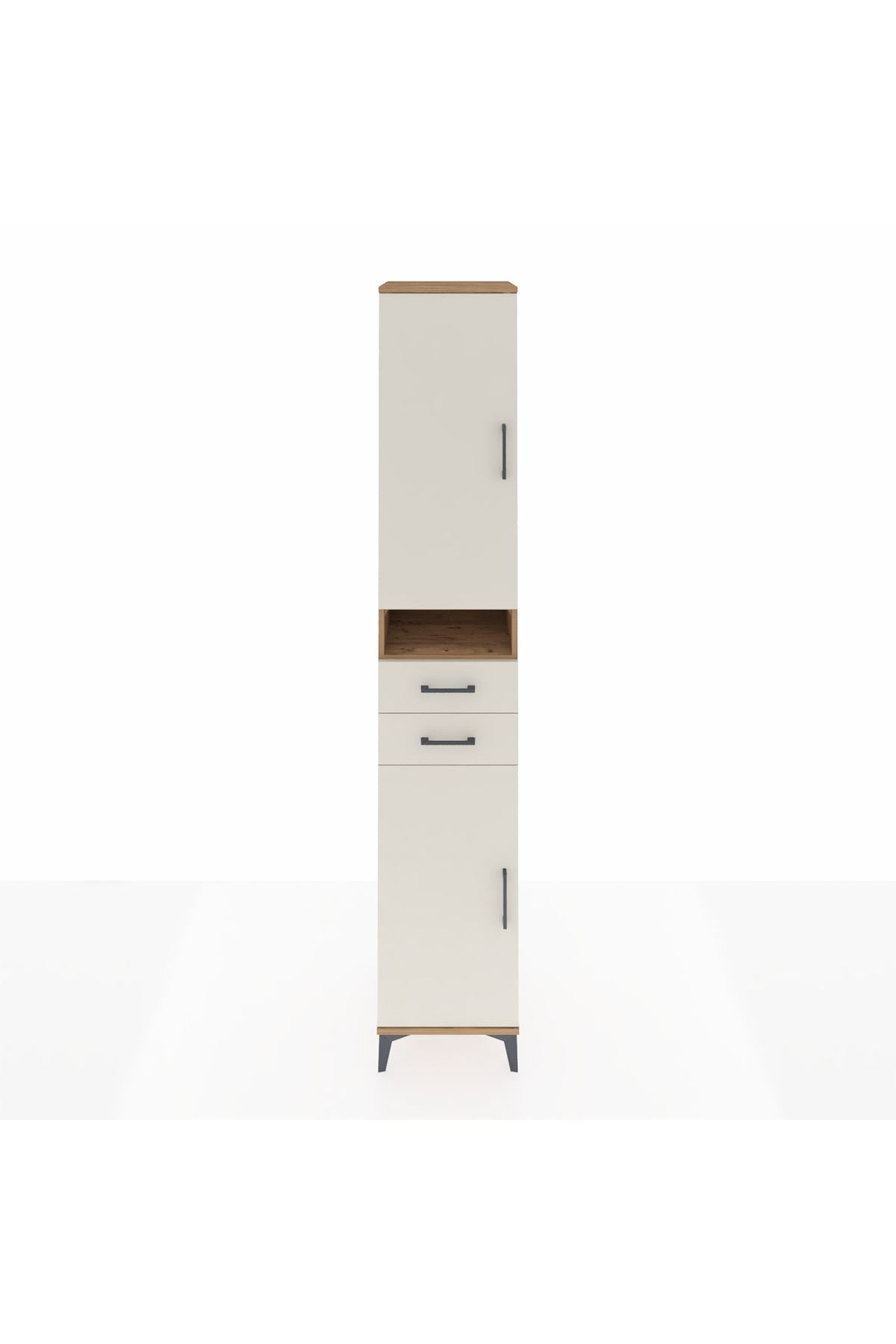 Hyperion Dolap 5 Raflı 2 Çekmeceli 2 Kapaklı 44x44x243 Çam-Aytaşı