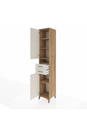 Hyperion Dolap 5 Raflı 2 Çekmeceli 2 Kapaklı 44x44x243 Çam-Aytaşı