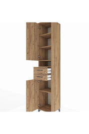 Hyperion Dolap 5 Raflı 2 Çekmeceli 2 Kapaklı 44x44x243 Çam-Çam