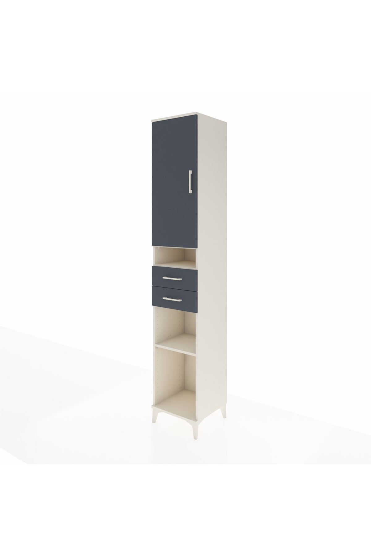 Hyperion Dolap 5 Raflı 2 Çekmeceli Tek Kapaklı 44x44x243 Aytaşı-Antrasit