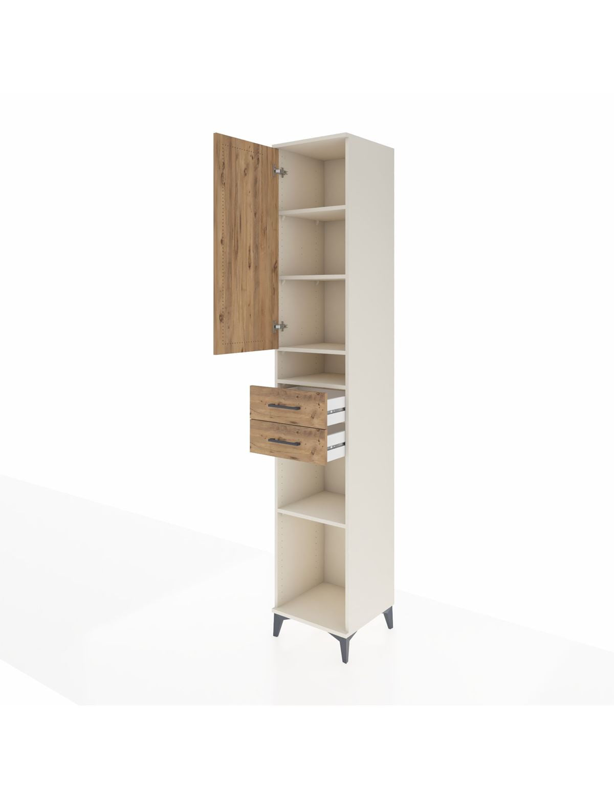 Hyperion Dolap 5 Raflı 2 Çekmeceli Tek Kapaklı 44x44x243 - S64M062V3B