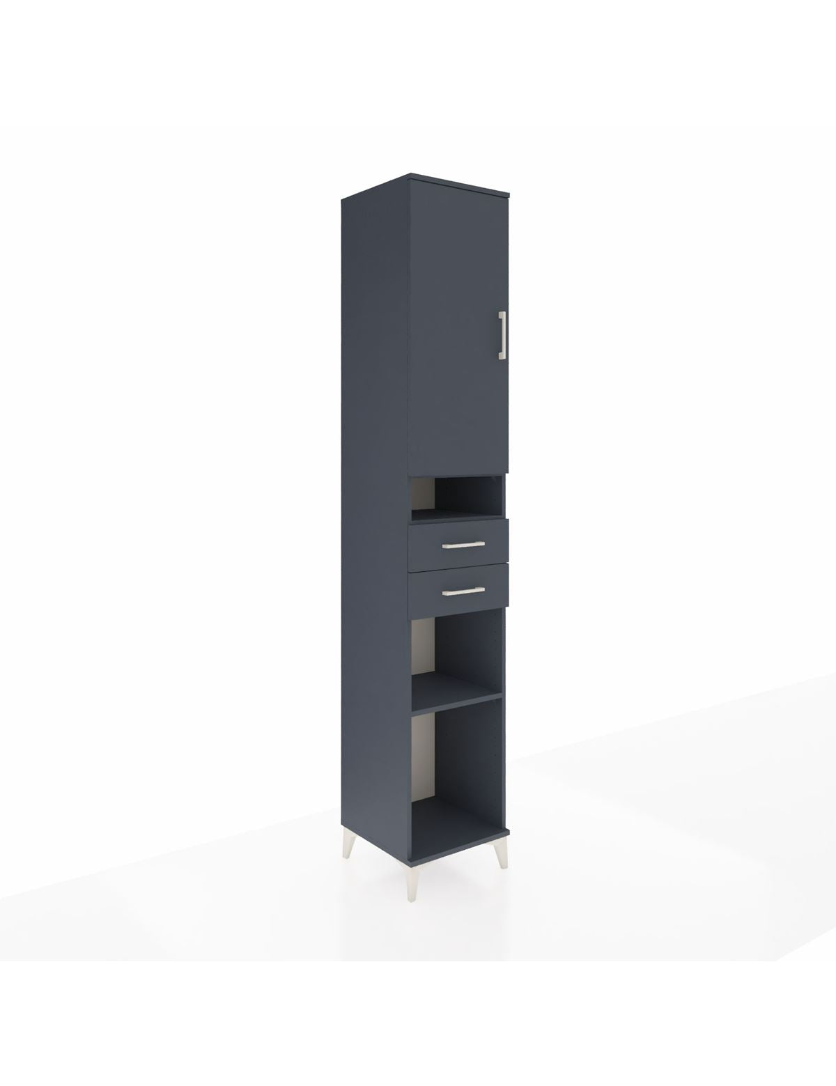 Hyperion Dolap 5 Raflı 2 Çekmeceli Tek Kapaklı 44x44x243 Antrasit-Antrasit