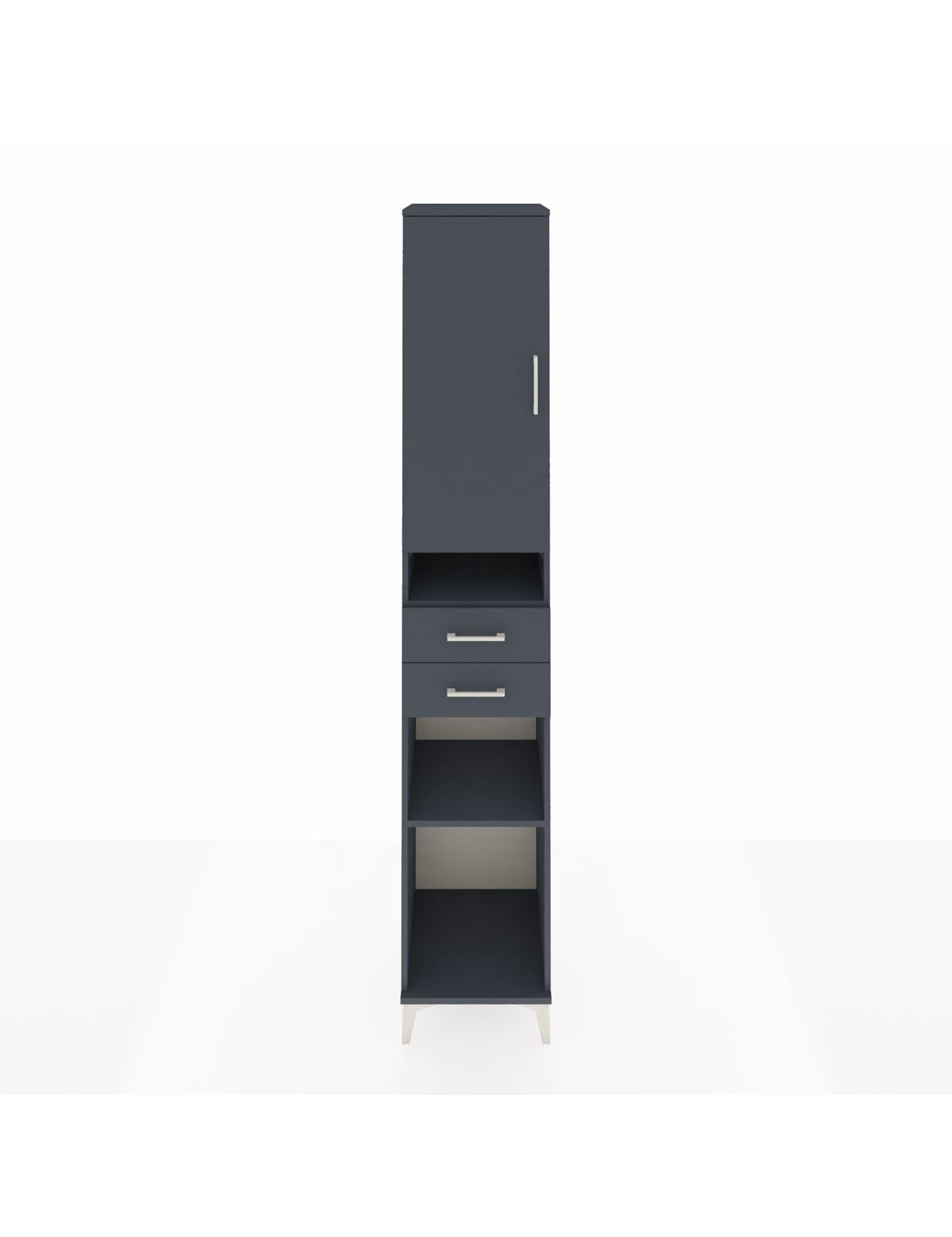 Hyperion Dolap 5 Raflı 2 Çekmeceli Tek Kapaklı 44x44x243 Antrasit-Antrasit