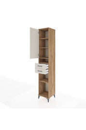Hyperion Dolap 5 Raflı 2 Çekmeceli Tek Kapaklı 44x44x243 Çam-Aytaşı