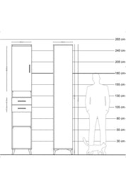 Hyperion Dolap 5 Raflı 2 Çekmeceli Tek Kapaklı 44x44x243 Çam-Aytaşı