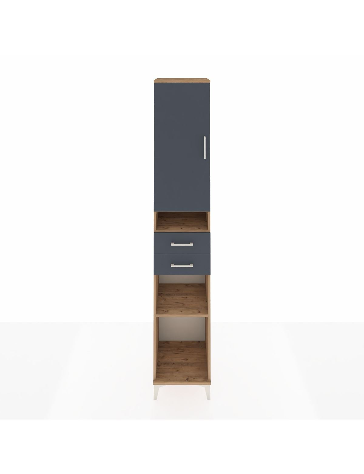 Hyperion Dolap 5 Raflı 2 Çekmeceli Tek Kapaklı 44x44x243 Çam-Antrasit