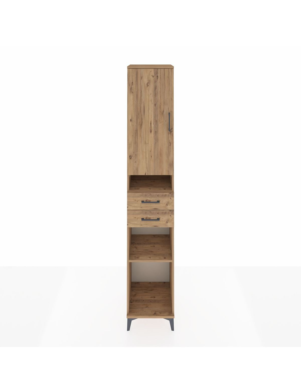 Hyperion Dolap 5 Raflı 2 Çekmeceli Tek Kapaklı 44x44x243 Çam-Çam