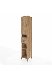 Hyperion Dolap 5 Raflı 2 Çekmeceli Tek Kapaklı 44x44x243 Çam-Çam