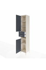 Hyperion Dolap 5 Raflı 2 Çekmeceli 2 Kapaklı 44x44x243 Aytaşı-Antrasit