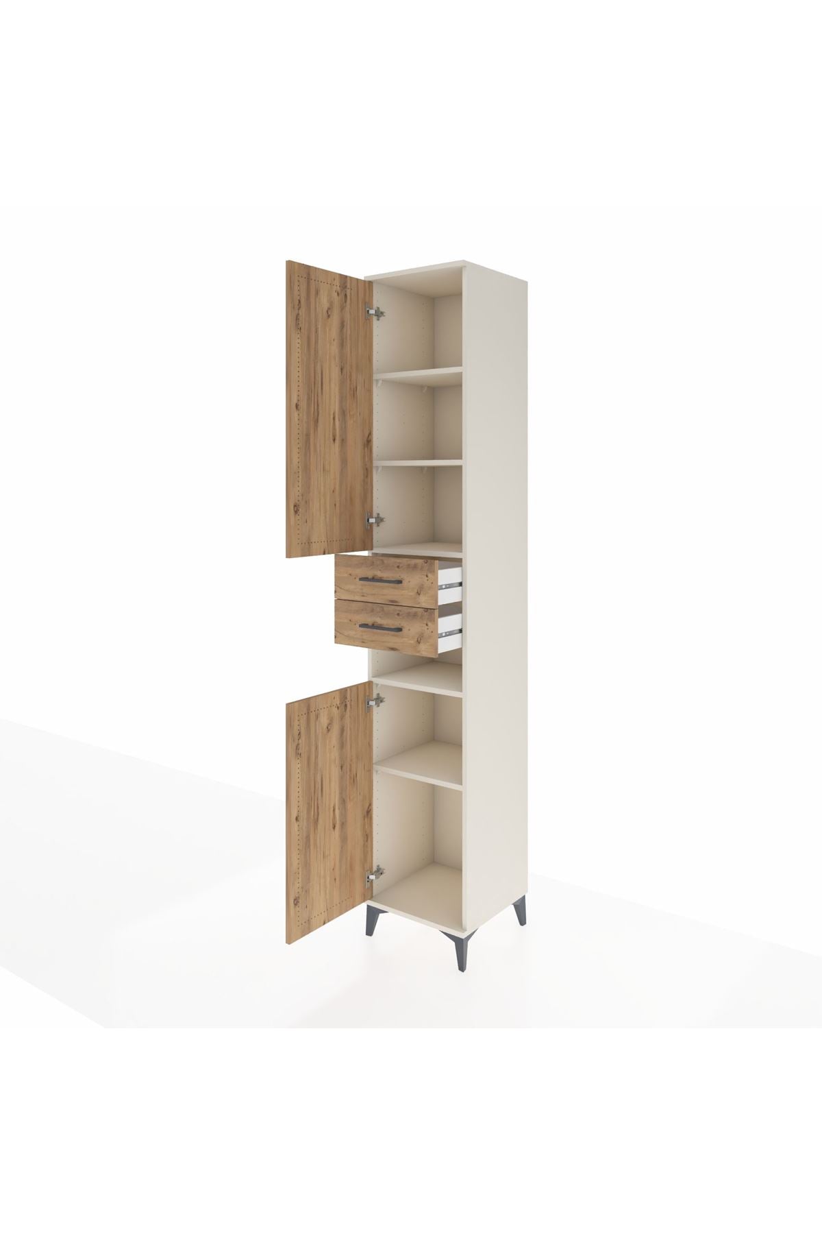 Hyperion Dolap 5 Raflı 2 Çekmeceli 2 Kapaklı 44x44x243 Aytaşı-Çam