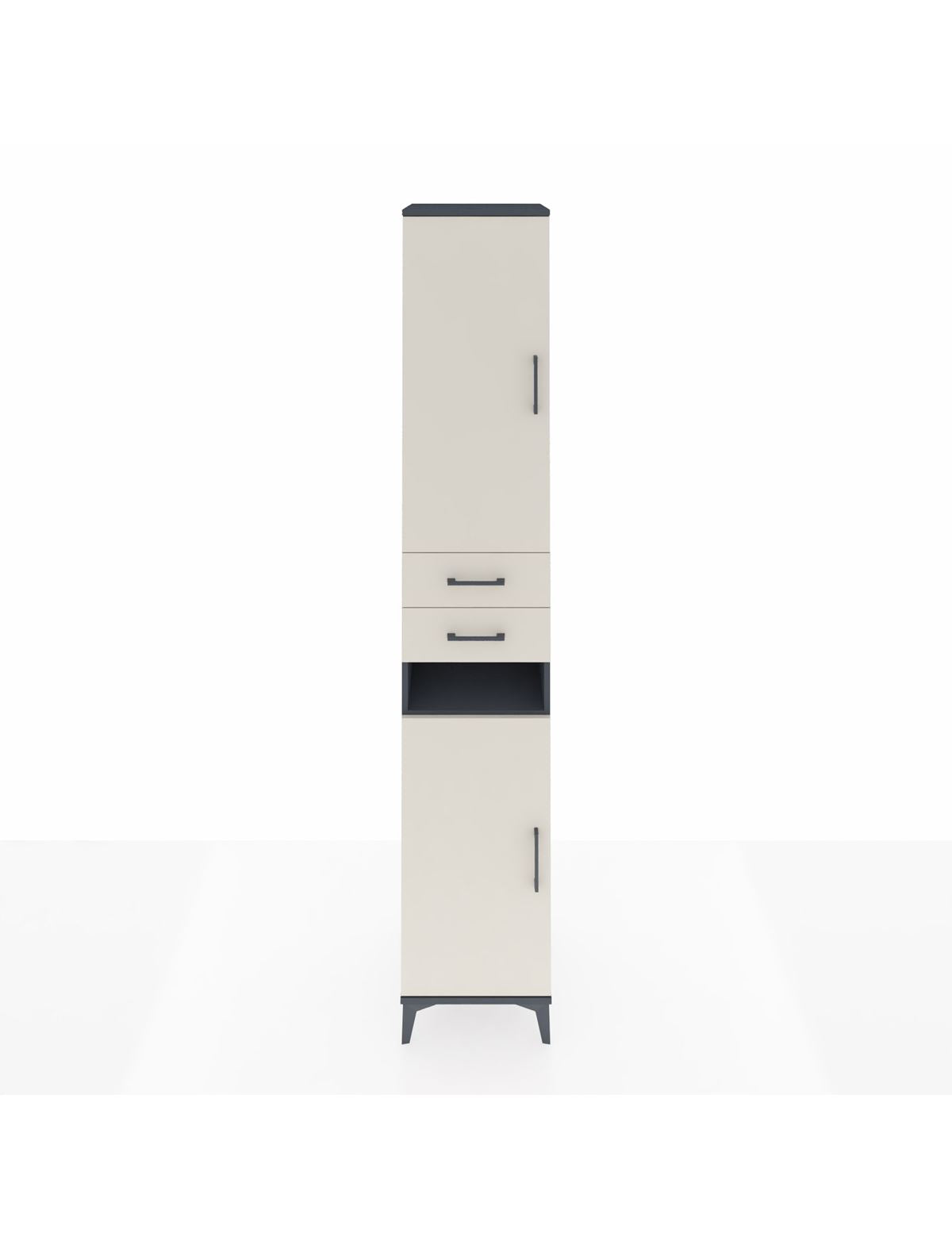 Hyperion Dolap 5 Raflı 2 Çekmeceli 2 Kapaklı 44x44x243 Antrasit-Aytaşı