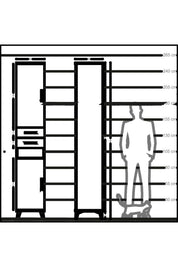 Hyperion Dolap 5 Raflı 2 Çekmeceli 2 Kapaklı 44x44x243 Antrasit-Aytaşı