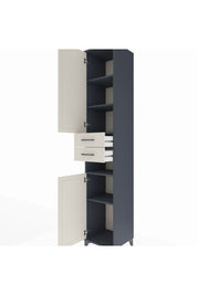 Hyperion Dolap 5 Raflı 2 Çekmeceli 2 Kapaklı 44x44x243 Antrasit-Aytaşı