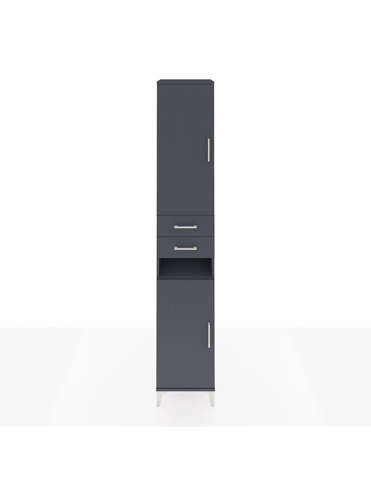 Hyperion Dolap 5 Raflı 2 Çekmeceli 2 Kapaklı 44x44x243 Antrasit-Antrasit