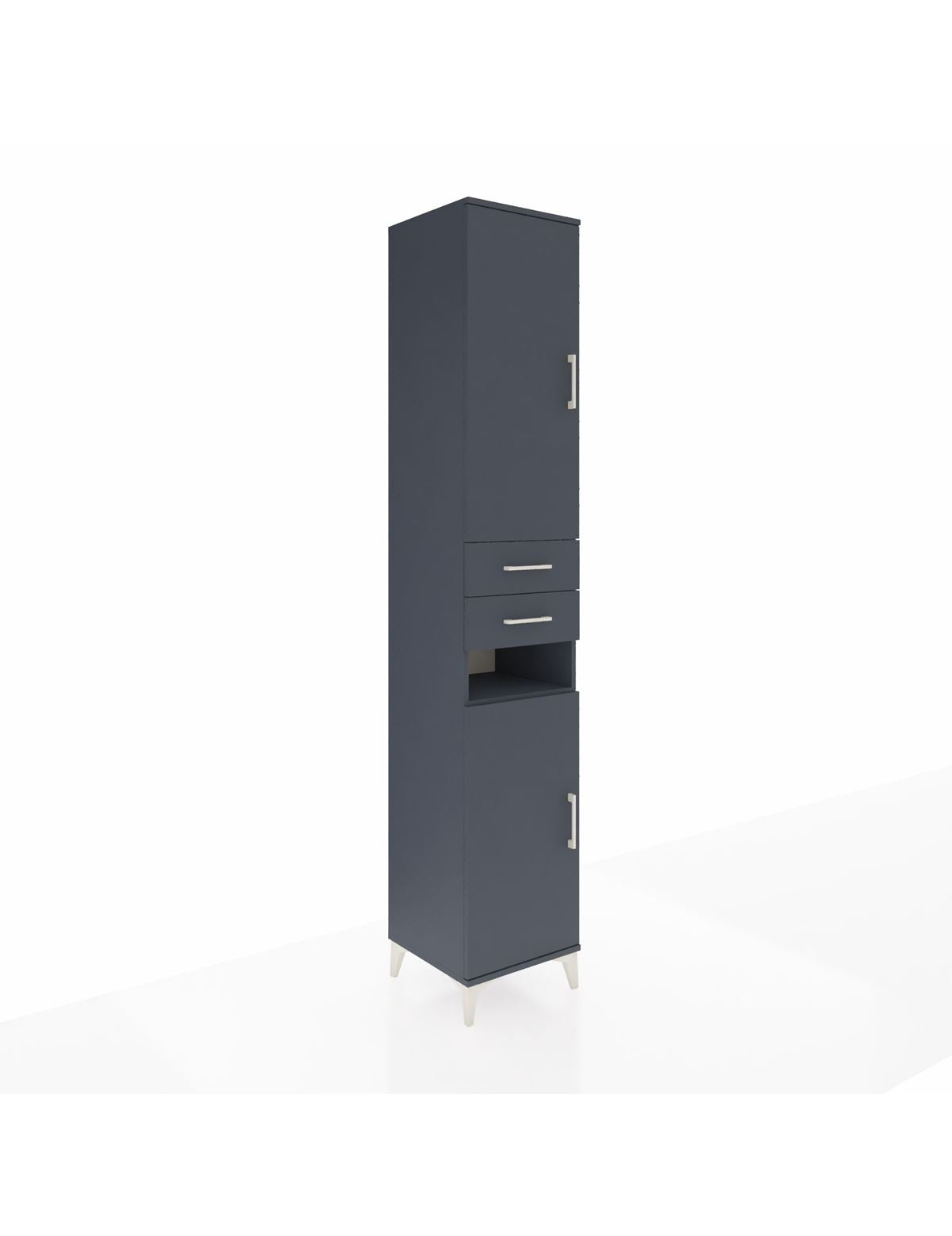 Hyperion Dolap 5 Raflı 2 Çekmeceli 2 Kapaklı 44x44x243 Antrasit-Antrasit