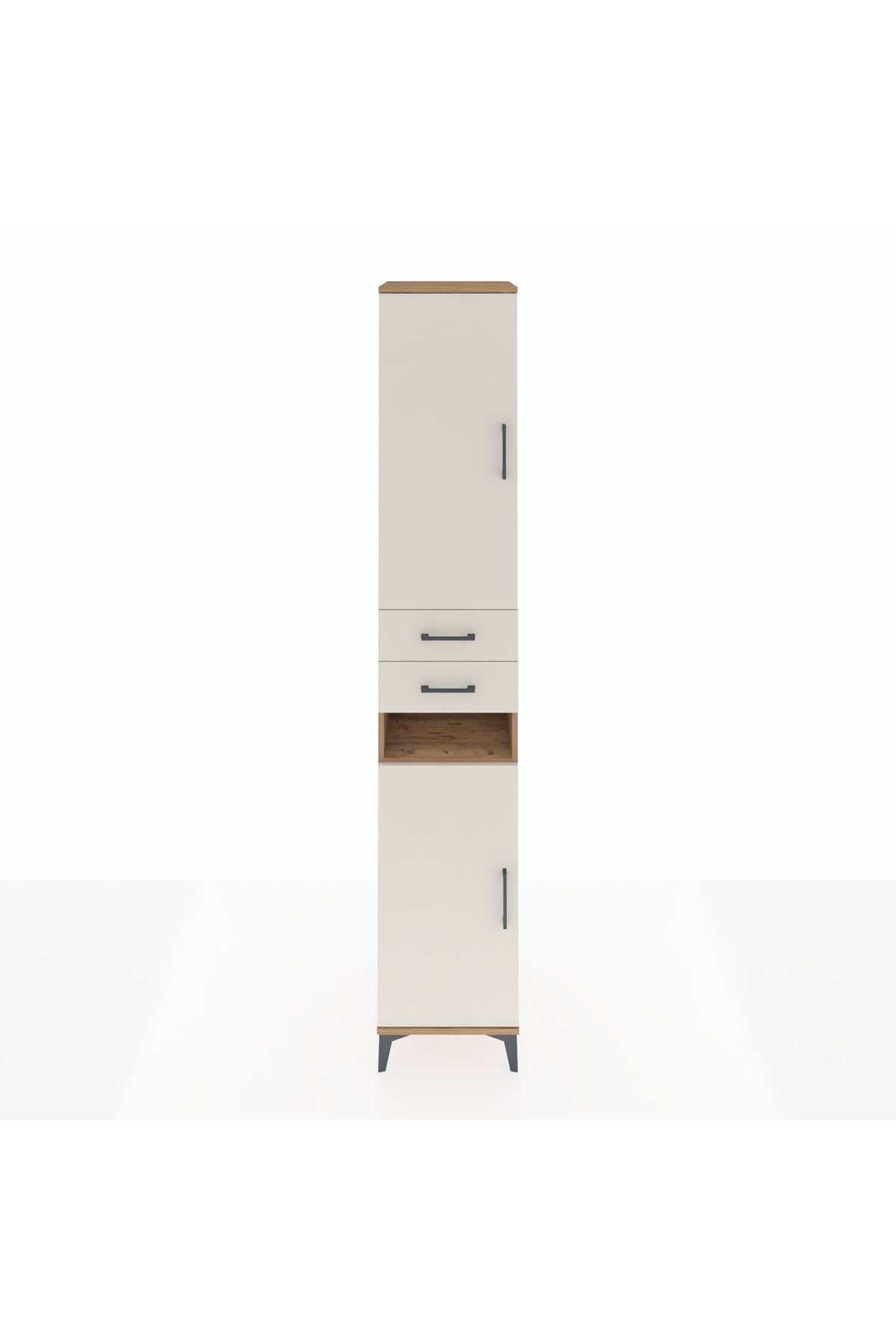 Hyperion Dolap 5 Raflı 2 Çekmeceli 2 Kapaklı 44x44x243 Çam-Aytaşı