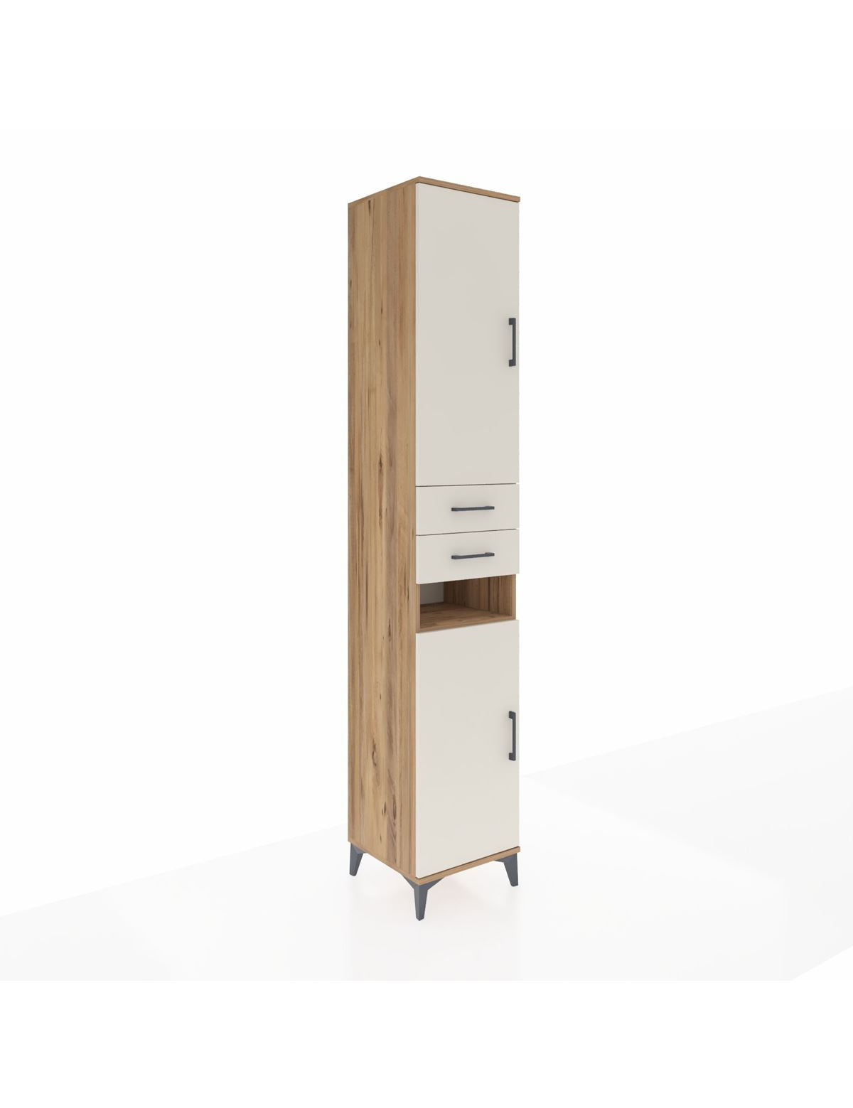 Hyperion Dolap 5 Raflı 2 Çekmeceli 2 Kapaklı 44x44x243 Çam-Aytaşı